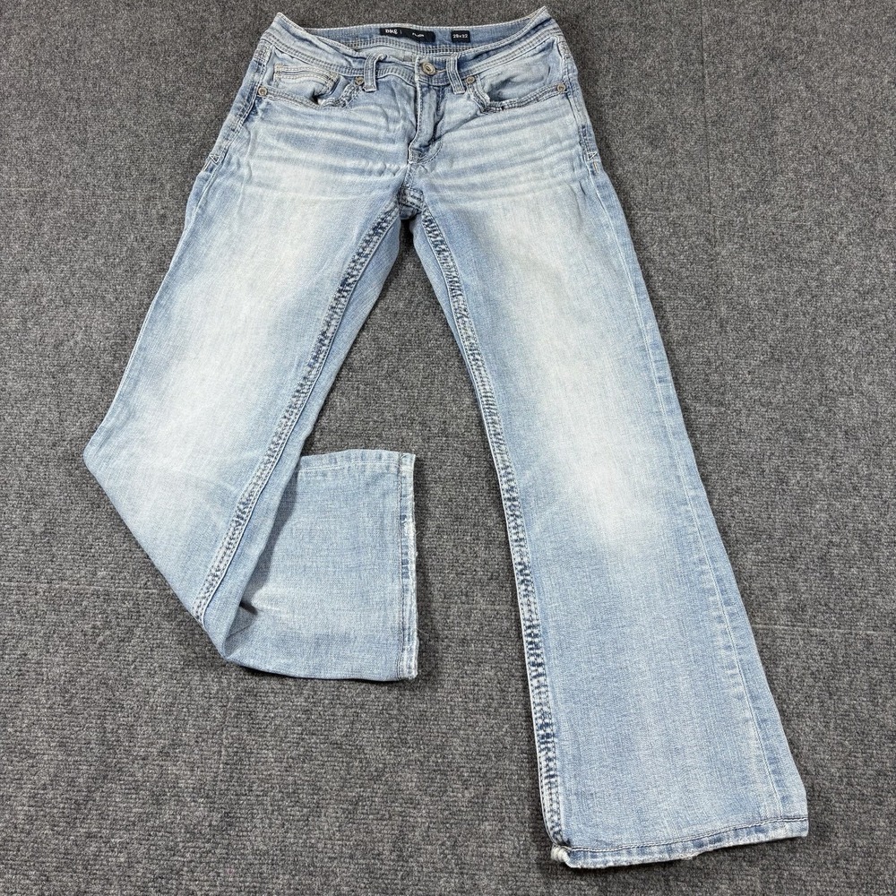 Buckle Jeans Mens 29x32 (Fits 29x28) Blue BKE Fulton Bootcut Denim Whiskers